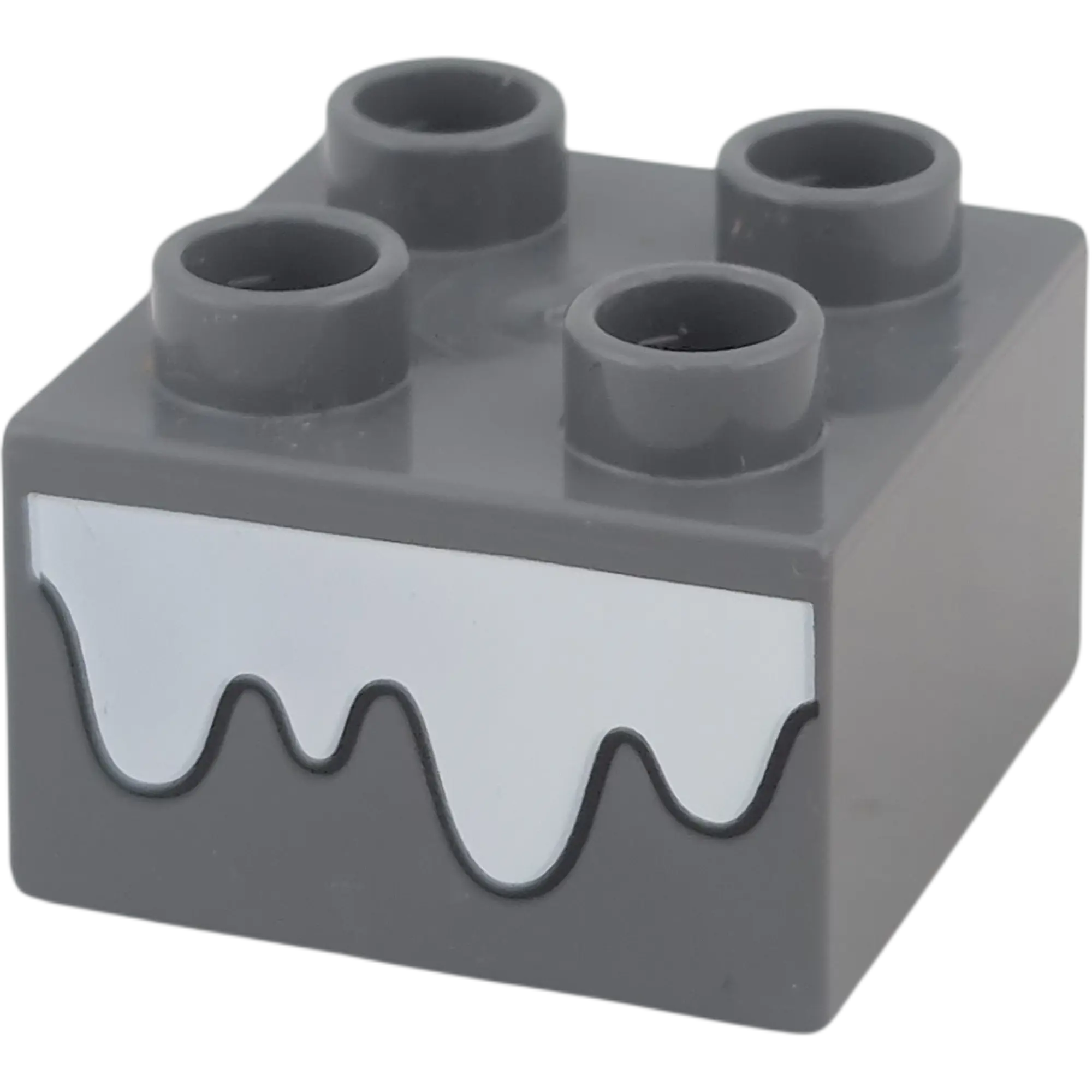 Lego Duplo 2x2 Stein Dunkelgrau mit Schnee